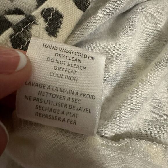 HAUTE HIPPIE Leopard Print Sheer Muscle Tank Top w Pocket in Ivory - Picture 8 of 9